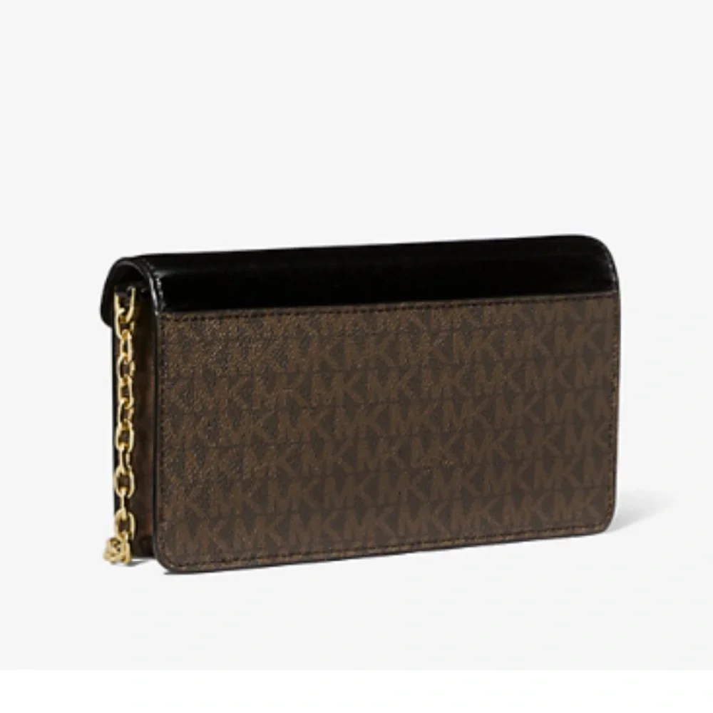 NWT Michael Kors Black Envelope Signature Logo Crossbody Bag
